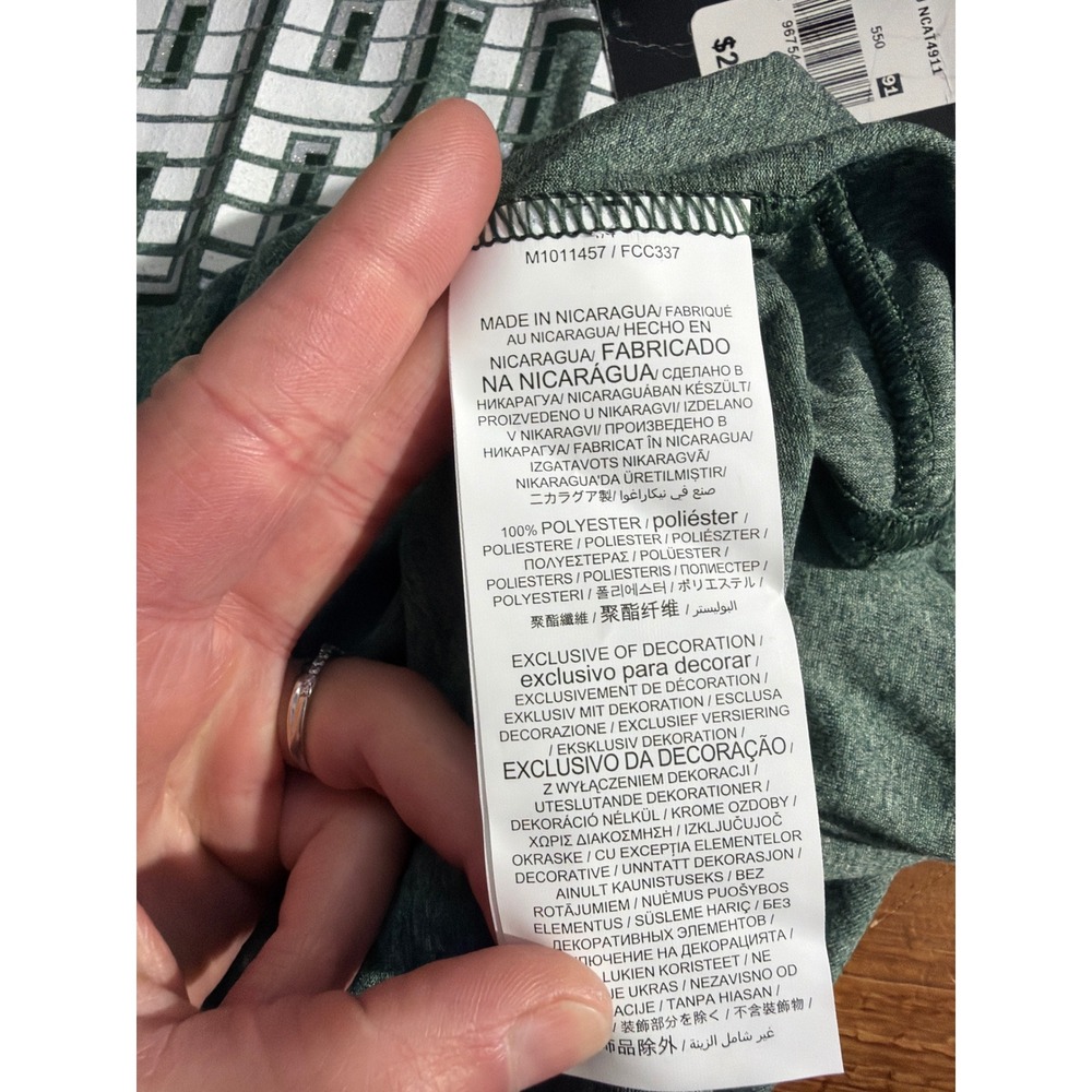 Captivating Michigan State Spartans T-Shirt Mens Medium Green Heathered NCAA NEW - Picture 6 of 8